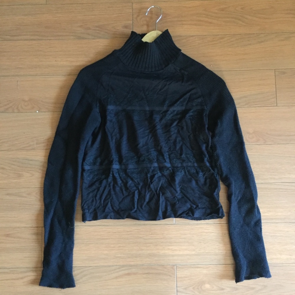 Zara multi textured black sweater